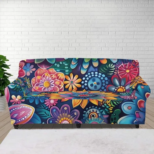 Vista 81 de Boatee Fundas de sofá de 1 pieza con diseño de copo de nieve azul, fundas elásticas para sofá, 1 cojín, protección de muebles, decoración para sala
