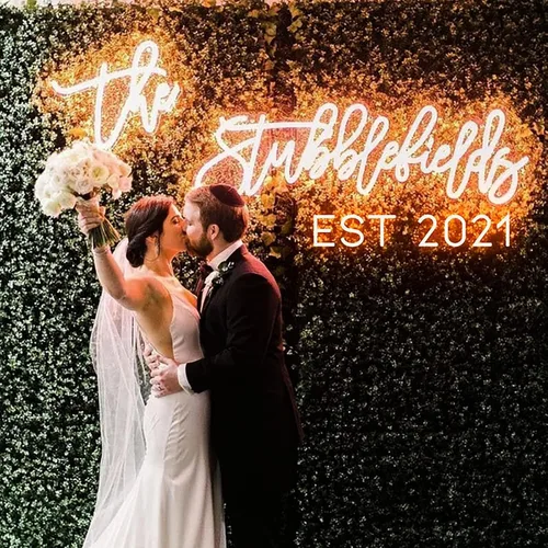 Vista 2 de CiCiYours - Letreros de neón LED, hechos a mano, para boda, fiesta de cumpleaños, hogar, habitación, tienda, logotipo, bar, novia, regalos, nombre