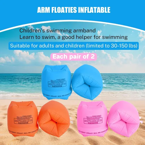 Vista 2 de dfjdskl Arm floaties for Kids - Inflatable Swim Arm Bands, Soft Waterproof PVC Floaties for Swimming Learning, Adult Arm Floaties, Comfortable