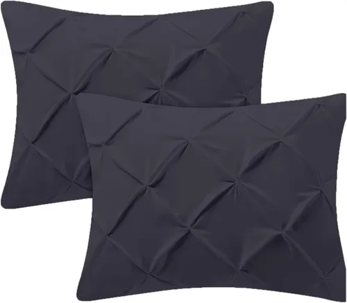 Vista 7 de Kotton Culture Juego de 2 fundas de almohada plisadas de 24 x 24 pulgadas, fundas de almohada decorativas, 100% algodón egipcio de 600 hilos, aptas