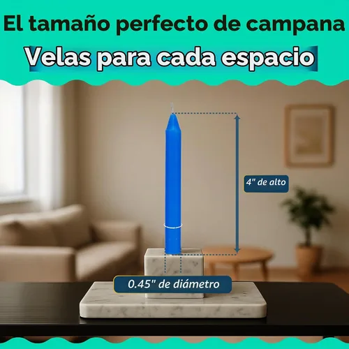 Vista 3 de Alternative Imagination Blue Chime Candles - Paquete de 20 mini velas cónicas sin perfume de 4 pulgadas, velas rituales de larga duración sin goteo