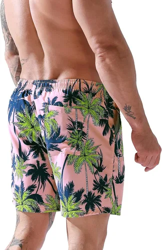 Vista 5 de Tisoloow Traje de baño para hombre, de secado rápido, para playa, con forro de malla y bolsillos