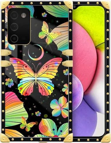 Vista 159 de Funda compatible con Samsung Galaxy A03S 4G, TPU suave de lujo y parte trasera de policarbonato duro para niñas y mujeres, funda protectora a prueba