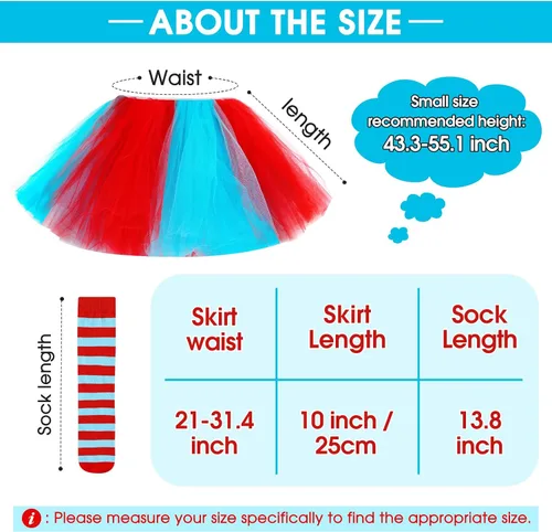 Vista 4 de Zhanmai 5 Layered Tutu Skirt for Kids Tulle Tutu Skirt with Tube Socks Princess Runners Costumes Cosplay for Girls Kids