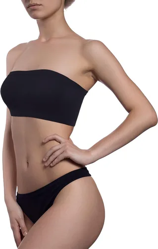 Vista 4 de Geyoga 4 Pieces Strapless Bandeau Bra, Seamless Bralettes Stretchy Non Padded Bandeau Tube Top Bra for Women