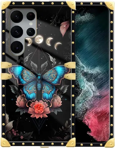 Vista 12 de Funda compatible con Samsung Galaxy S22 Ultra, funda protectora de TPU suave a prueba de golpes de 4 libélulas en la flor para Samsung Galaxy S22