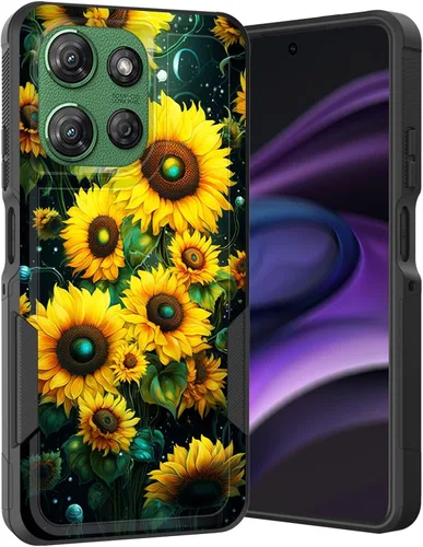 Vista 25 de para Moto G Play 4G 2024, funda de dos capas híbrida resistente y a prueba de golpes, PC duro + silicona suave protectora para Motorola Moto G Play