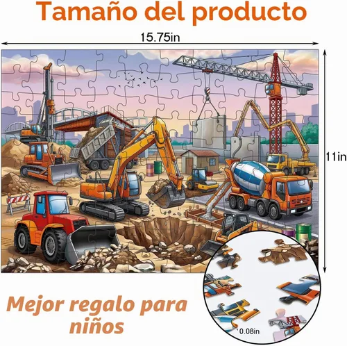 Vista 2 de Rompecabezas de 100 piezas para niños de 4 a 6 años, 6 a 8 y 8 a 10 años, rompecabezas educativos de 100 piezas para aprendizaje de sitios de Sitio