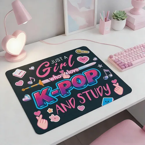 Vista 8 de Kpop - Alfombrilla de mouse de anime, alfombrilla de mouse pequeña personalizada para mujeres y fanáticos de Kpop, base de goma antideslizante