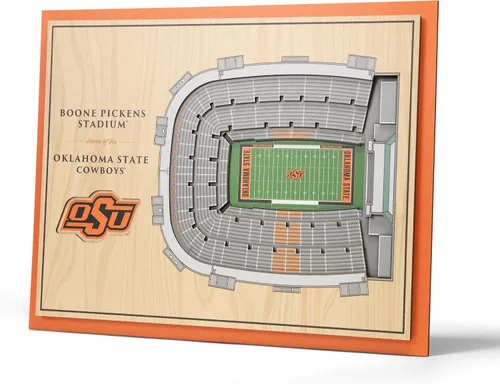Vista 56 de YouTheFan - Póster para pared de la NCAA, vista de estadio en 3D de 5 niveles, Marrón