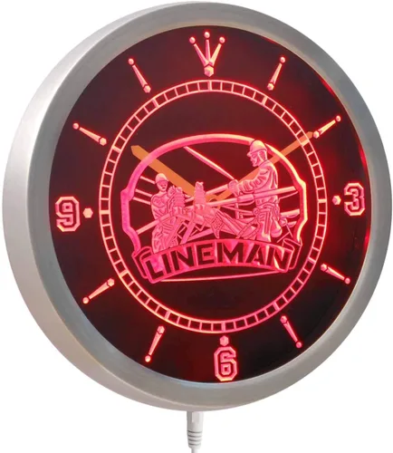 Vista 4 de ADVPRO Nc0391-b - Reloj de pared LED con letrero de neón