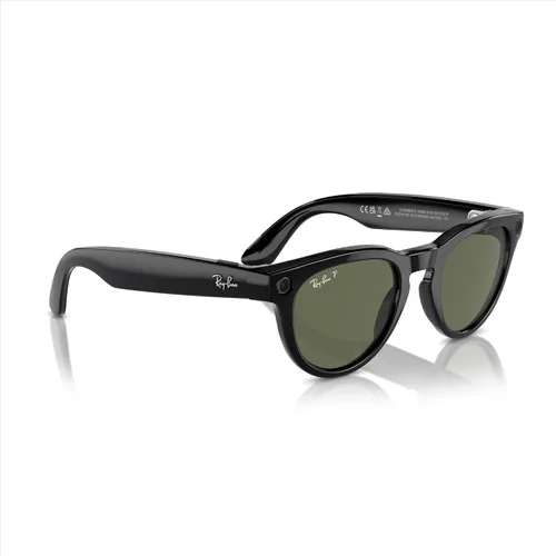 Vista 8 de Ray-Ban - Meta Smart Glasses - Headliner - Shiny Black G15 Green Polarized