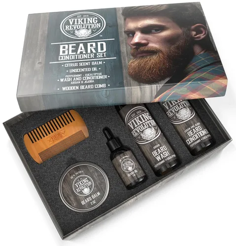 Vista 9 de Viking Revolution Acondicionador definitivo para el aseo de la barba de los hombres, suaviza, suaviza y alivia la picazón de la barba, contiene