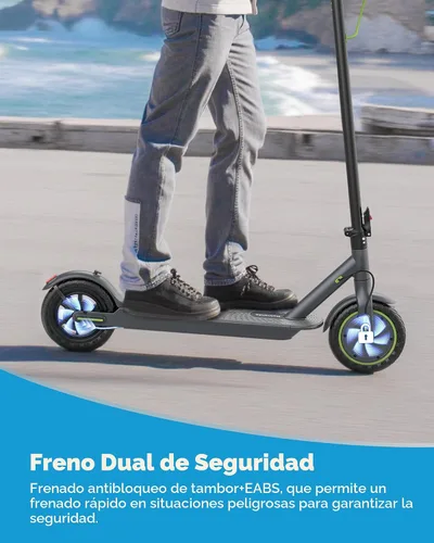 Vista 6 de Electric Scooter- 8.5"/10''Solid Tires, 350W/500W Motor, Up to 19/22MPH& 12/16/21/23Miles Long-Range Scooter with Double Braking System Verde07