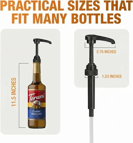 Vista 9 de Bomba de jarabe compatible con Torani, Davinci y Skinny (paquete de 2) - se adapta a botellas (25.4 onzas-750ml) (Negro)