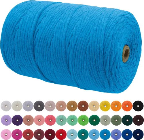 Vista 20 de JeogYong Cordón de macramé de un solo hilo 3 mm x 109 yardas (328 pies) Cuerda de algodón suave Hilo de macramé de 3 mm, suministros de macramé