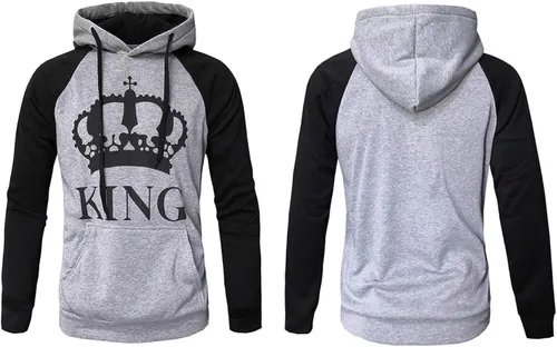 Vista 2 de Naliha Sudadera con capucha para mujer, estilo casual, tamaño King, Queen