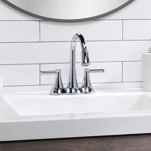 Vista 4 de Aqua Vista 22-B42CPL-CH-AV Grifo para lavabo de baño con luz LED cromado pulido