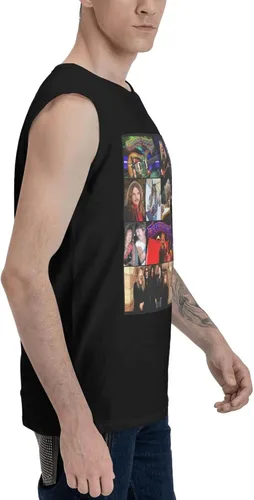 Vista 3 de DRFTGV Camisetas sin mangas para hombre, camisetas sin mangas para entrenamiento, gimnasio, camiseta muscular, color negro