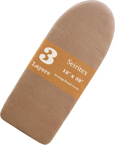 Vista 17 de Seiritex Funda para tabla de planchar de 12 x 32 pulgadas, se adapta a la tabla de planchar reflectante al calor, acolchado grueso con bordes