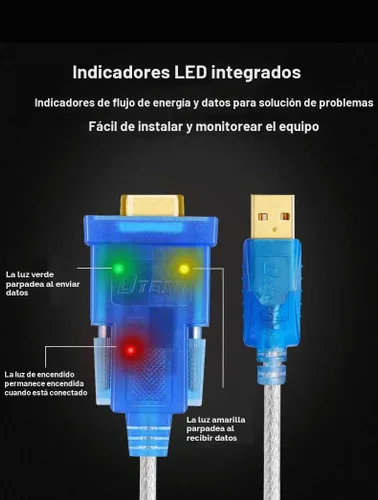 Vista 5 de DTech Adaptador USB a serie de 10 pies USB a RS232 DB9 Cable hembra puerto COM con chipset FTDI compatible con Windows 11 10 8 7 Mac Linux