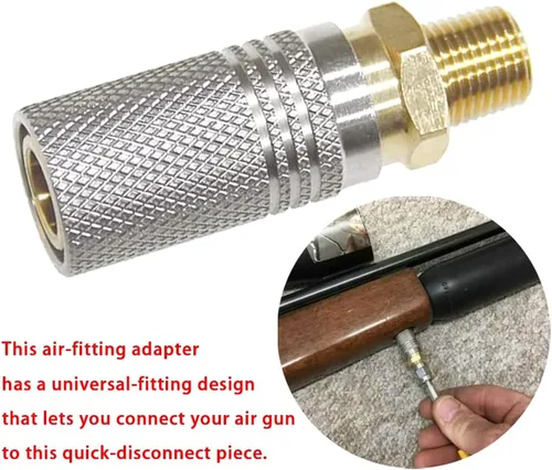 Vista 6 de Paintball PCP 1/8 "NPT Macho Rosca Acoplador HPA CO2 Tanque de Aire Conector de Recarga Rápida Desconexión Rápida Adaptador de Liberación Rápida