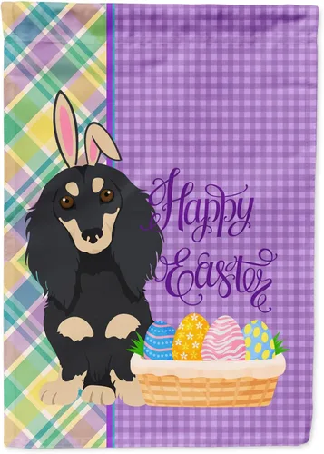 Vista 40 de Caroline's Treasures WDK4925GF Bandera de Pascua Airedale Terrier negra y tostada, tamaño jardín, bandera decorativa para patio exterior, patio