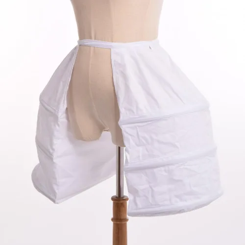 Vista 4 de Blessume Vestido victoriano doble alforja enaguas, blanco, talla única, Blanco