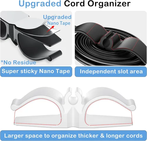Vista 2 de Lancord Organizador de Cables para Electrodomésticos, Paquete de 8 Organizadores de Cables de Electrodomésticos de Cocina Mejorados Adhesivos