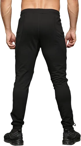 Vista 4 de MAIKANONG Pantalones deportivos ajustados para hombre, pantalones de entrenamiento para gimnasio, correr, atletismo, casual