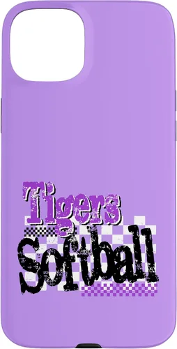 Vista 9 de Tigers Softball Mom Purple Tiger Pride Game Day School Case for iPhone 17