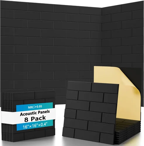 Vista 19 de CIUIUTIC - Paneles acústicos de pared, paquete de 6 paneles acústicos de 20 x 20 pulgadas, paneles acústicos decorativos, arte de pared absorbente