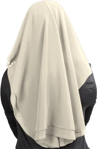 Vista 3 de 3 capas de Niqab saudí en georgette transpirable, Precio al por mayor, 1pc cara velo NQ-003