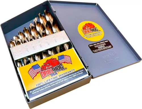 Vista 2 de Juego de 21 brocas cobalto M42 de 1/16" a 1/2" por 32nds Drill Hog®