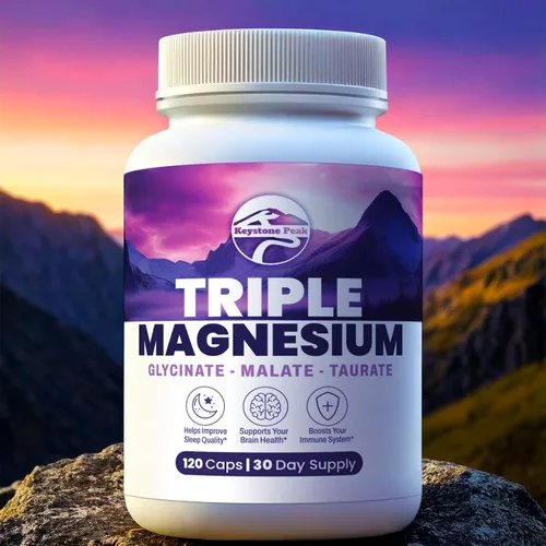 Vista 8 de Complejo triple de magnesio – 300 mg por porción – glicinato, taurato, malato – quelado, suave para el estómago – Etiqueta limpia – Hecho en Estados