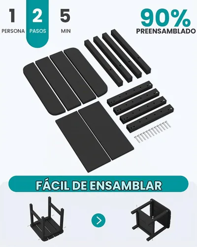 Vista 7 de SERWALL Mesa auxiliar Double Adirondack, Mesa auxiliar de forma rectangular, Negra