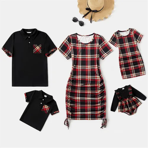 Vista 5 de PATPAT Conjuntos familiares a juego para mamá y yo, vestidos de manga corta, camiseta casual bodycon midi, conjunto a juego