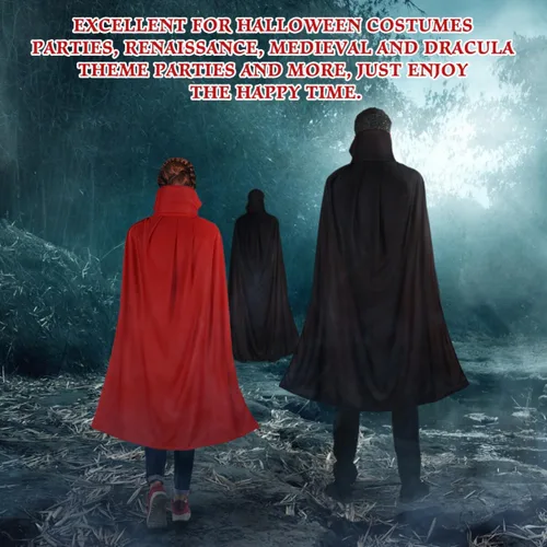 Vista 8 de Ciieeo Capa de vampiro de Halloween de 1.4M para mascarada, capa de vampiro genial, Como se muestra