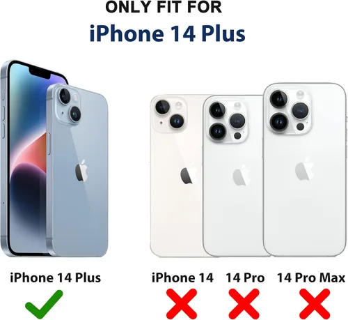 Vista 7 de Funda para iPhone 14 Plus (6.7 pulgadas) con funda de clip para cinturón, 2 protectores de pantalla, resistente grado militar, cuerpo completo, a