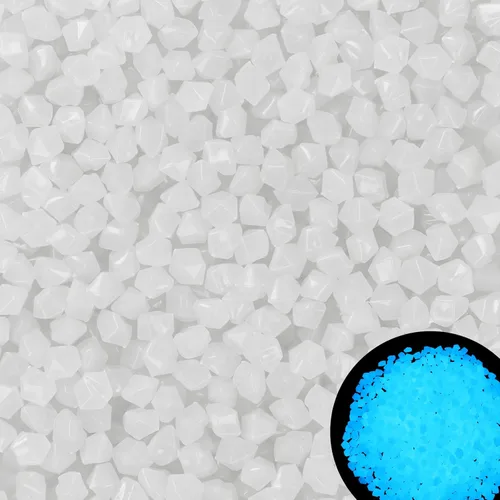 Vista 9 de 300 piezas de piedras que brillan en la oscuridad, guijarros luminosos, piedras luminosas para exteriores para pecera, jardín, patio, acuario