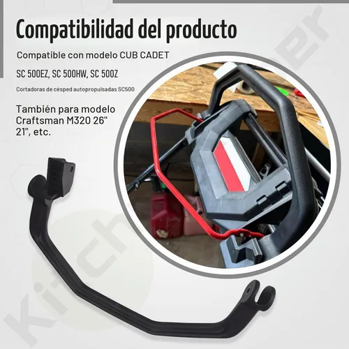 Vista 4 de 731-09730B - Manija para Cub Cadet MTD Troy-Bilt TB370 TB360 TB380ES