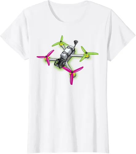 Vista 24 de Freestyle FPV Racing Drone Pilot Acro Quadcopter - Camiseta de sandía, Negro, S