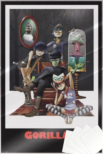 Vista 7 de Póster de música de Gorillaz (Plastic Beach/Retrato Familiar) (Tamaño: 24" x 36")