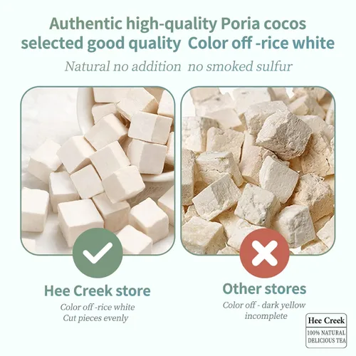 Vista 7 de Hee Creek Poria Cocos - Poria Cocos Fu Ling, color blanco silvestre seleccionado a mano, 12.7 onzas, sin azufre, ayuda a eliminar la humedad