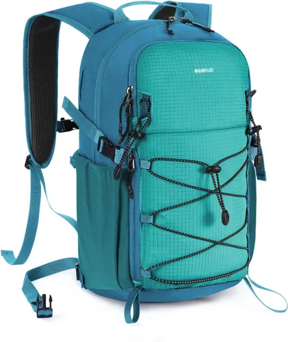 Vista 10 de ECOHUB Mochila pequeña de senderismo para hombres y mujeres, mochilas de viaje ligeras de 20 litros, resistentes al agua, para acampar, ciclismo