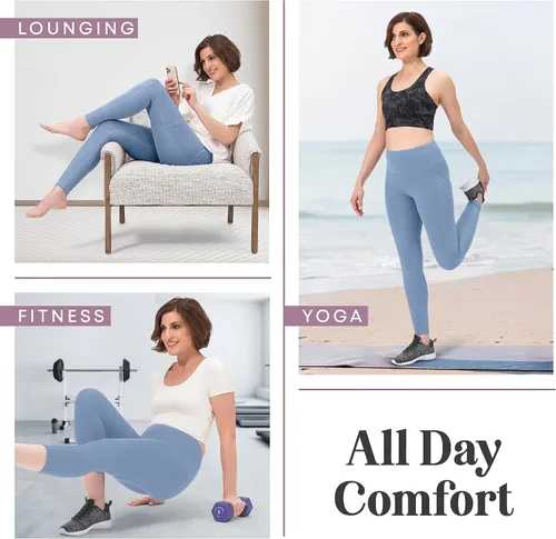 Vista 39 de Rocky Leggings de yoga de cintura alta, para entrenamiento, correr, ropa deportiva con control de abdomen para mujer, pantalones capri y de longitud