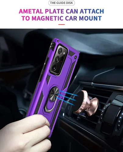 Vista 2 de Androgate - Funda para Galaxy Note 20 Ultra (no compatible con el Note 20) con protectores de pantalla HD, funda Androgate con soporte de anillo