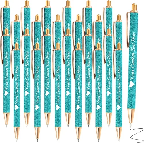 Vista 111 de Bolígrafos de purpurina personalizados con nombre impreso, bolígrafo personalizado con barril de metal, retráctil, bonito y elegante, regalos