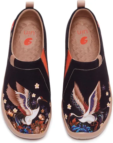 Vista 42 de UIN Mocasines casuales para mujer, de viaje, pintados, para caminar, ligeros, cómodos, de lona, tenis de moda