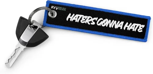 Vista 2 de KEYTAILS Llaveros, etiqueta de calidad premium para automóviles, camiones, motocicletas, motos deportivas, scooters, ATV, UTV [HATERS GONNA HATE]